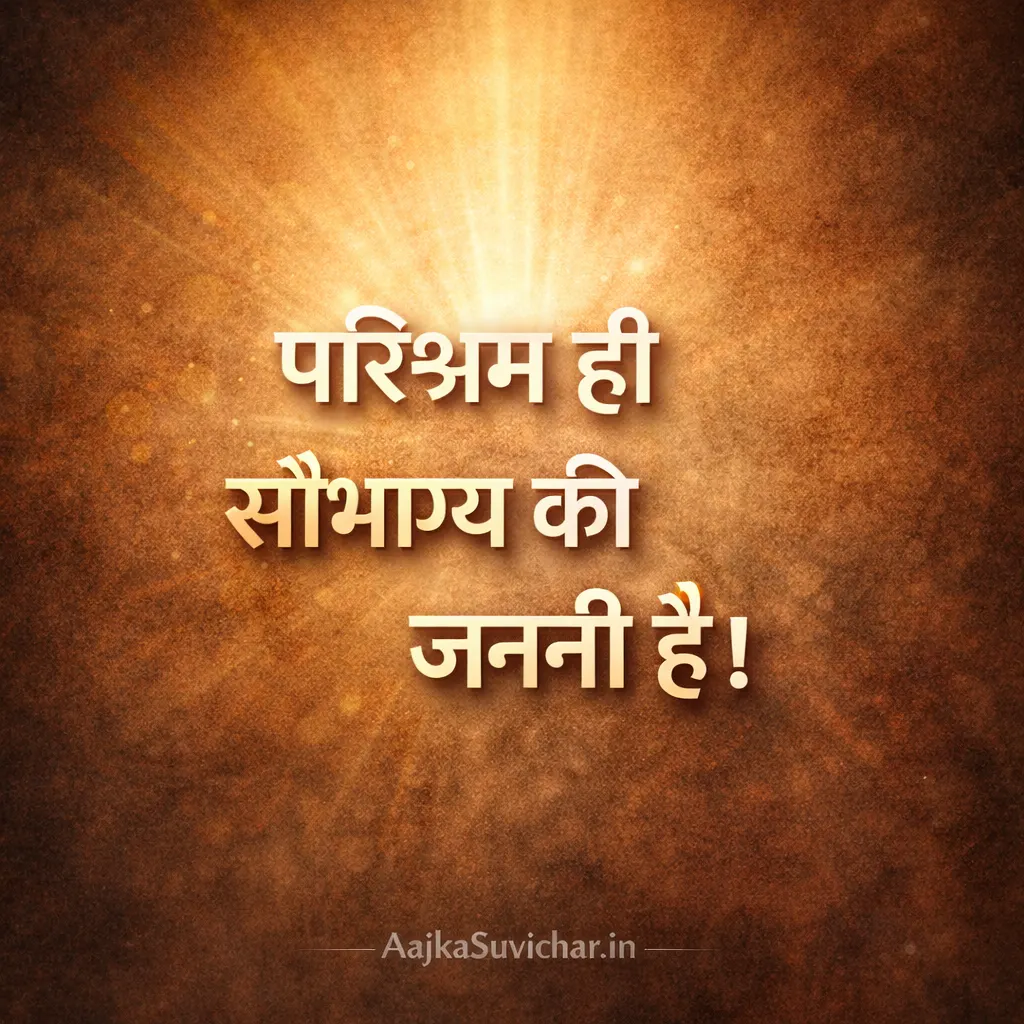 परिश्रम ही सौभाग्य की जननी है।