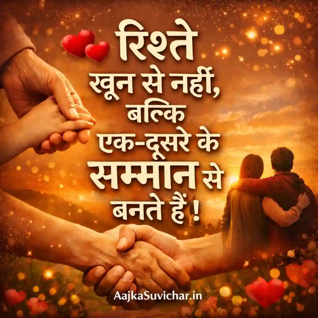 रिश्ते खून से नहीं, बल्कि एक-दूसरे के सम्मान से बनते हैं।
