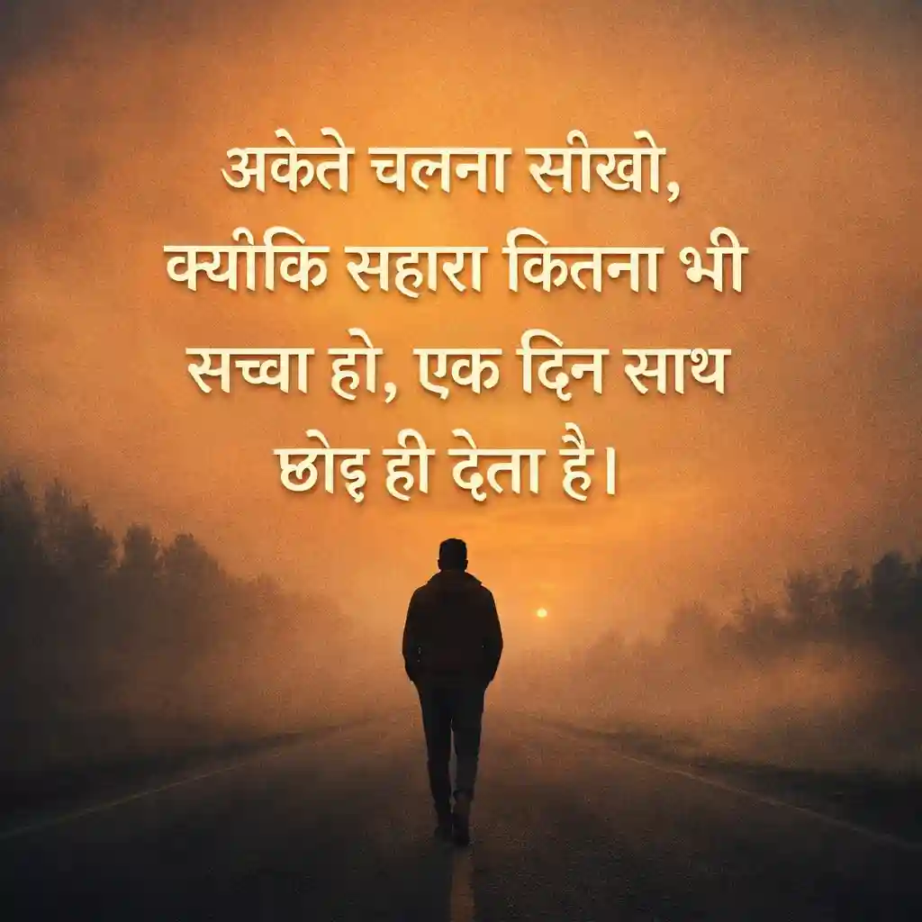 अकेले चलना सीखो, क्योंकि सहारा कितना भी सच्चा हो, एक दिन साथ छोड़ ही देता है।