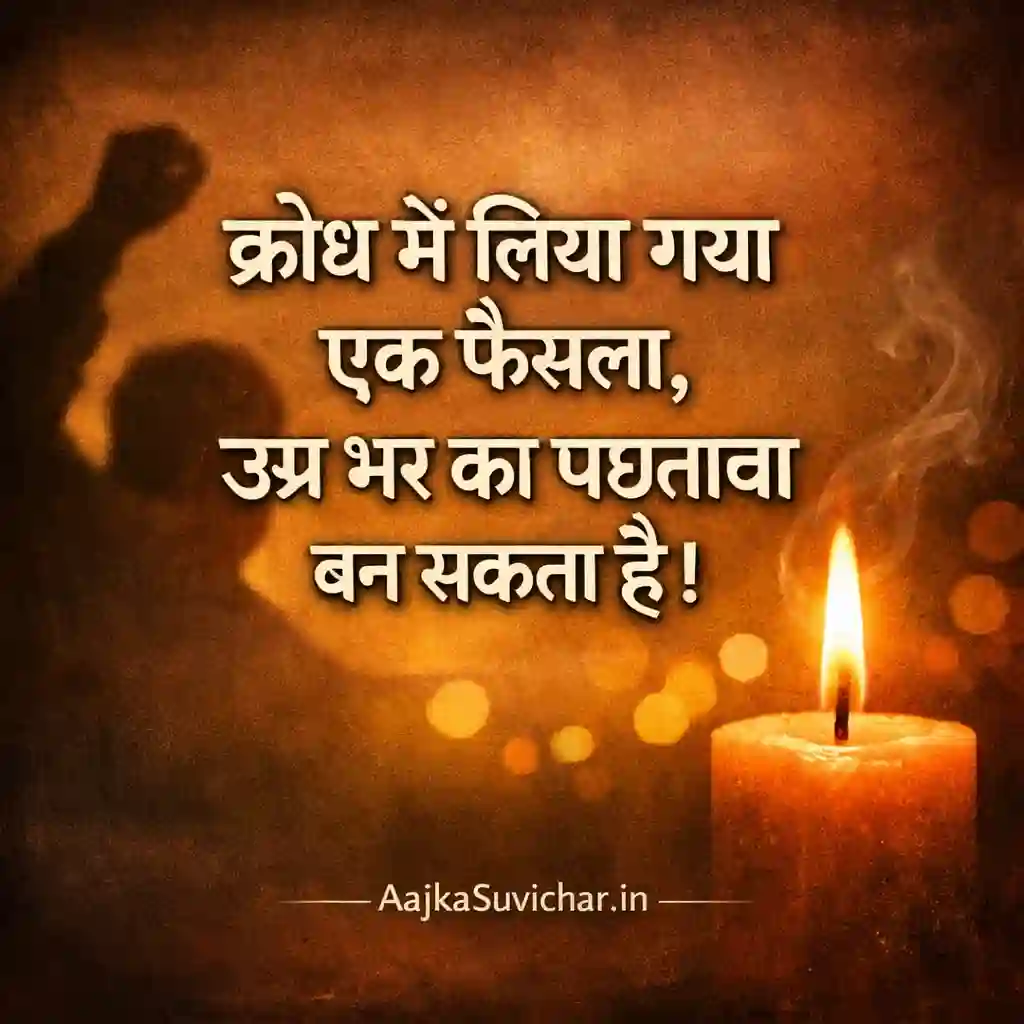 क्रोध में लिया गया एक फैसला, उम्र भर का पछतावा बन सकता है।