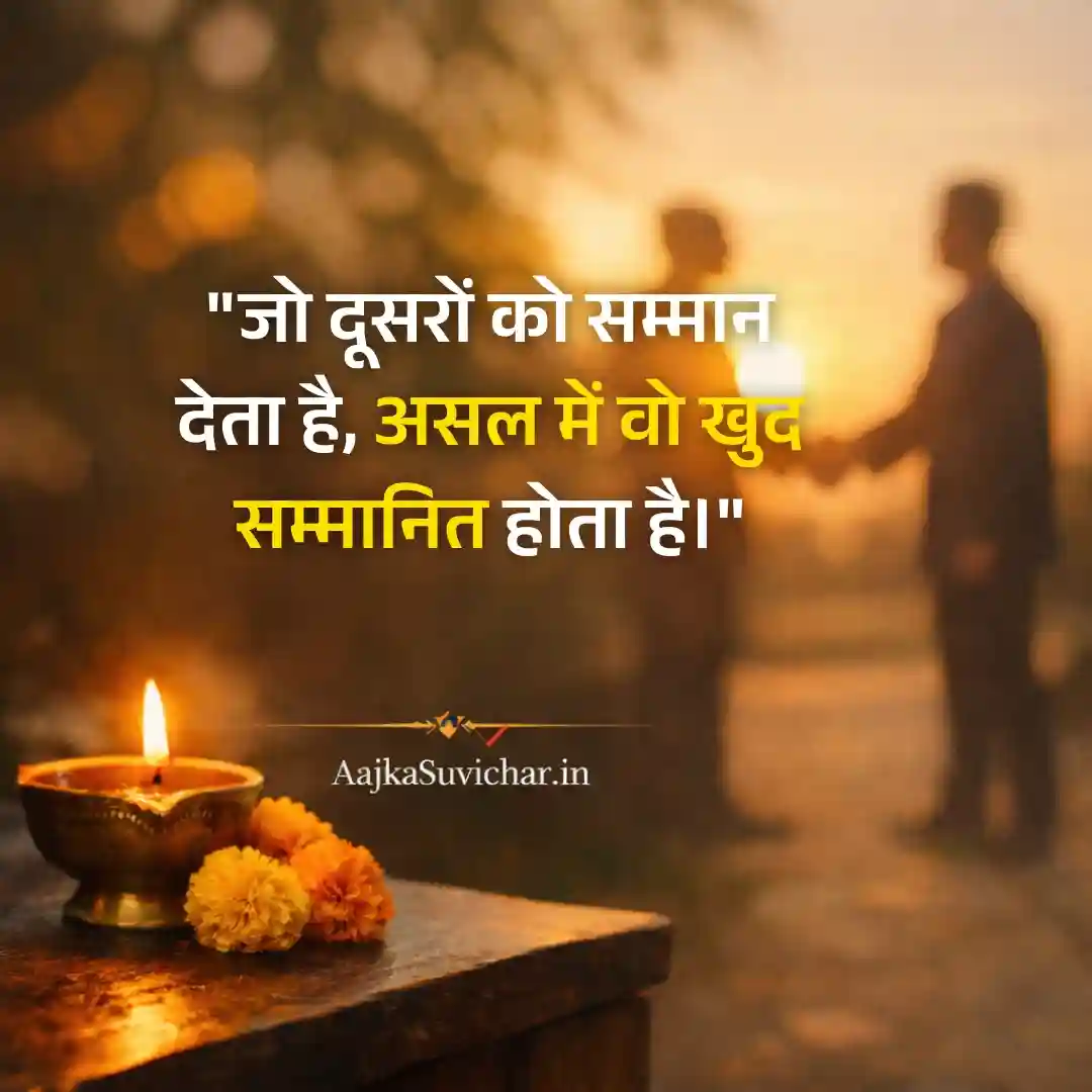 जो दूसरों को सम्मान देता है, असल में वो खुद सम्मानित होता है।