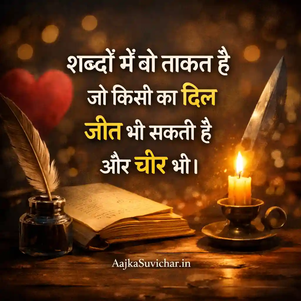 शब्दों में वो ताकत है जो किसी का दिल जीत भी सकती है और चीर भी।