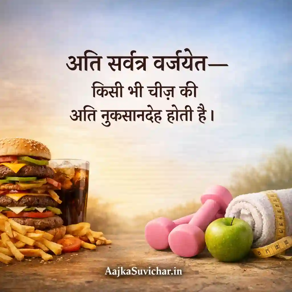 अति सर्वत्र वर्जयेत—किसी भी चीज़ की अति नुकसानदेह होती है।