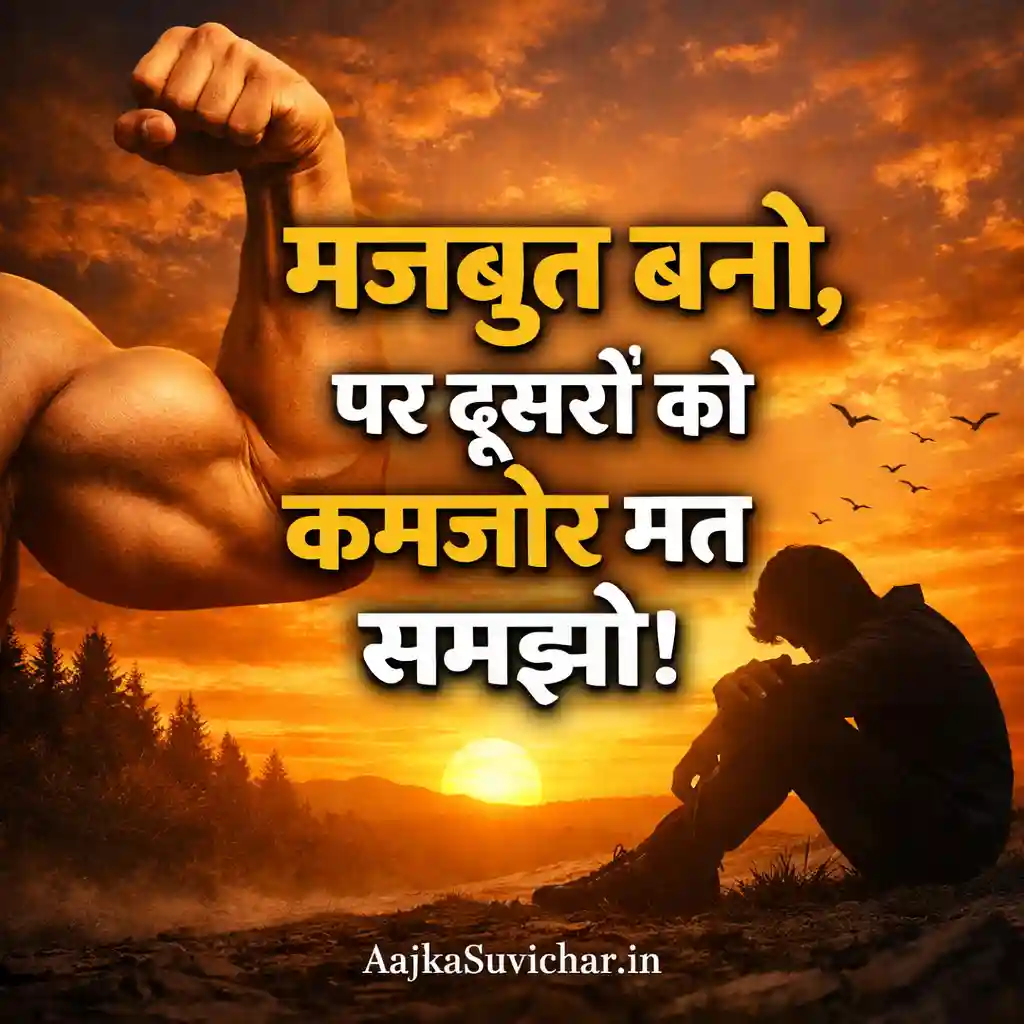 मजबूत बनो, पर दूसरों को कमजोर मत समझो।