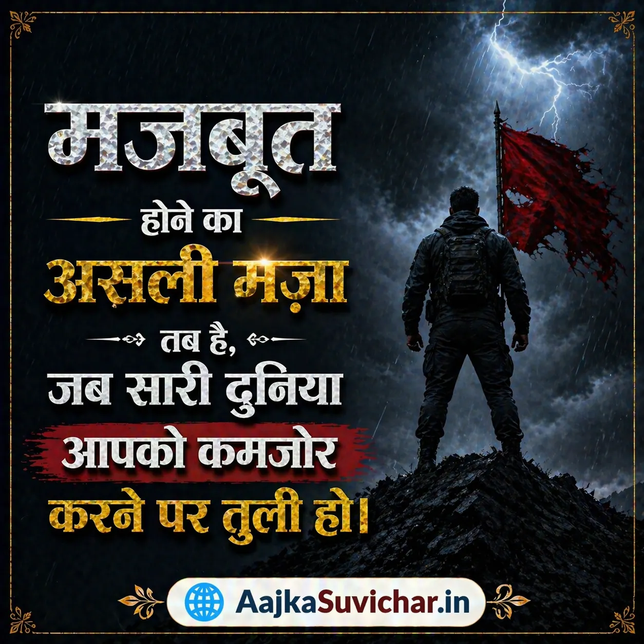 आज का सुविचार - 8 मई 2026 : मजबूत होने का असली मज़ा तब है, जब सारी दुनिया आपको कमजोर करने पर तुली हो। The real fun of being strong is when the whole world is bent on weakening you.